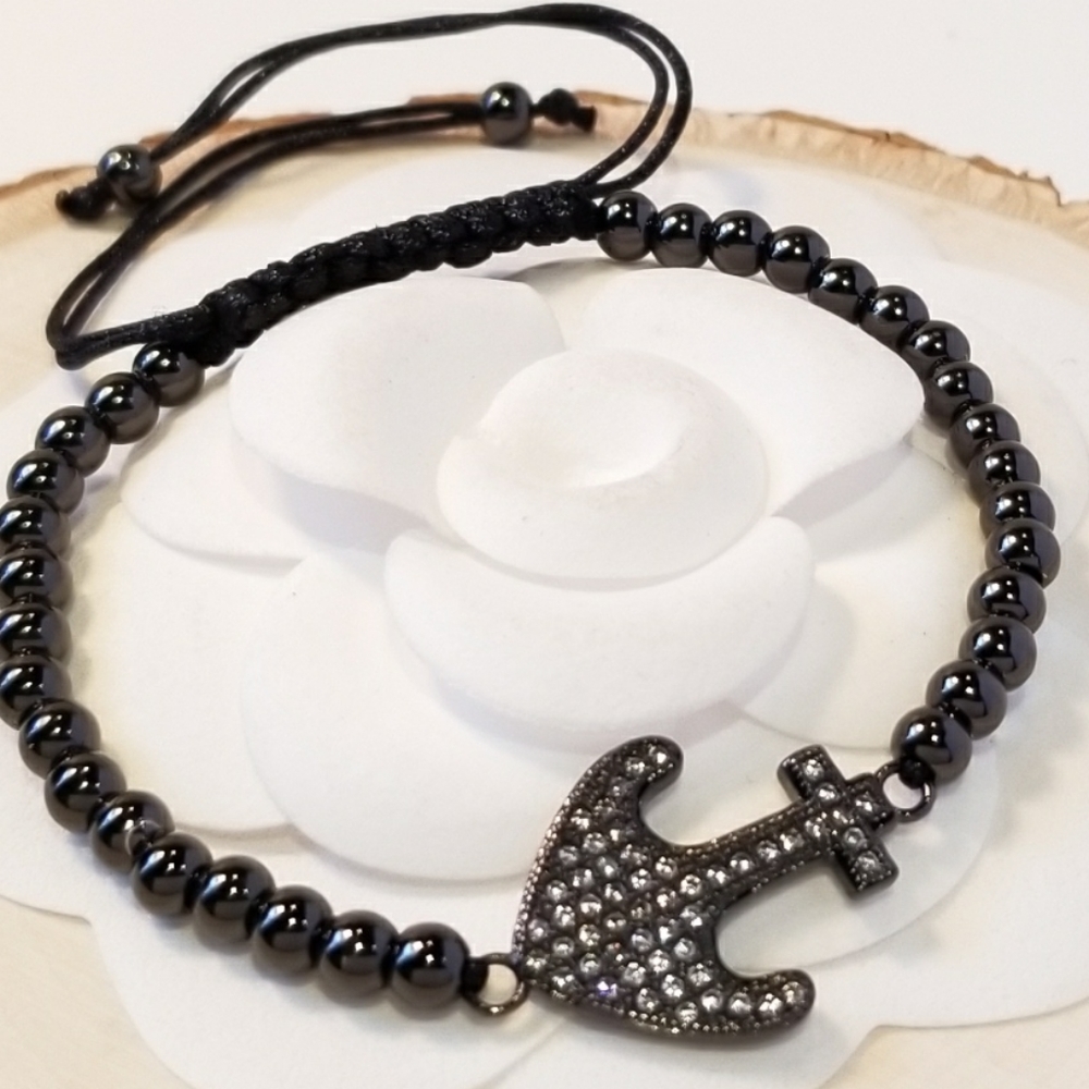 NEW Pave CZ Anchor Bracelet